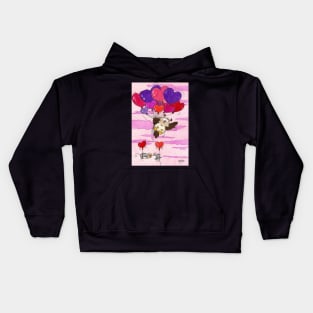 Heart Ballons Owl Kids Hoodie